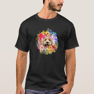 T-shirt Fleur Et Chien Floral Printemps Et Jardin De Mario