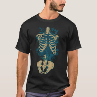 T-shirt Fleur Et Os Gothiques
