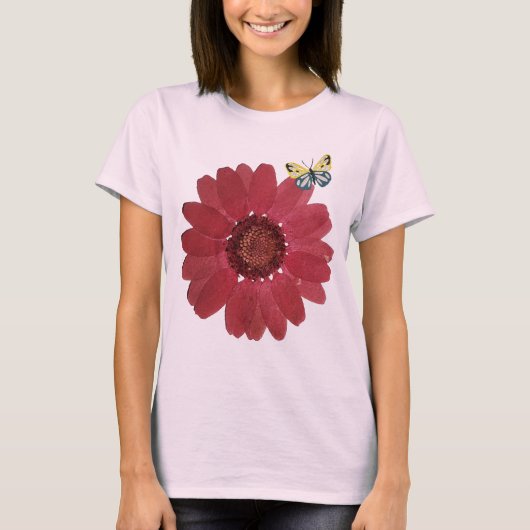T-shirt Fleur et papillon (Devant)