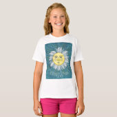T-shirt Fleur et soleil - Nature (Devant entier)
