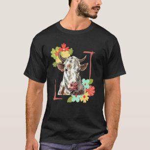 T-shirt Fleur Ferme Animal Agriculteur Agriculture Vache
