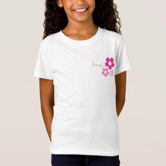 T-Shirt Fleur fille avec nom - Filles poupée bébé (Devant)