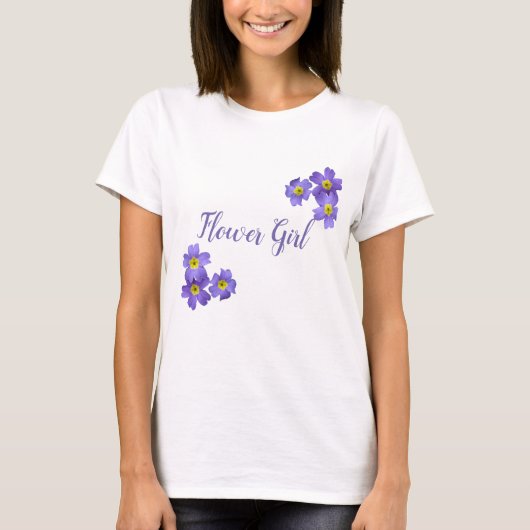 T-shirt Fleur Fille Violet Fleurs (Devant)