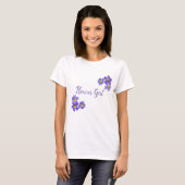 T-shirt Fleur Fille Violet Fleurs (Devant entier)