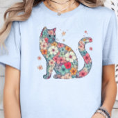 T-shirt Fleur Fleur Chat, Fleurs et Chat, Fleurs, Chat