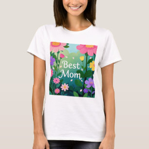 T-shirt Fleur Floral Best Mom Garden
