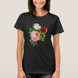 T-shirt Fleur florale vintage Rose