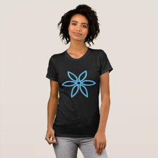 T-shirt Fleur géométrique 02 - bleu ciel