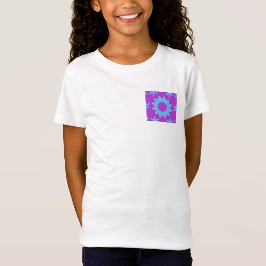 T-Shirt fleur géométrique néon (Devant)