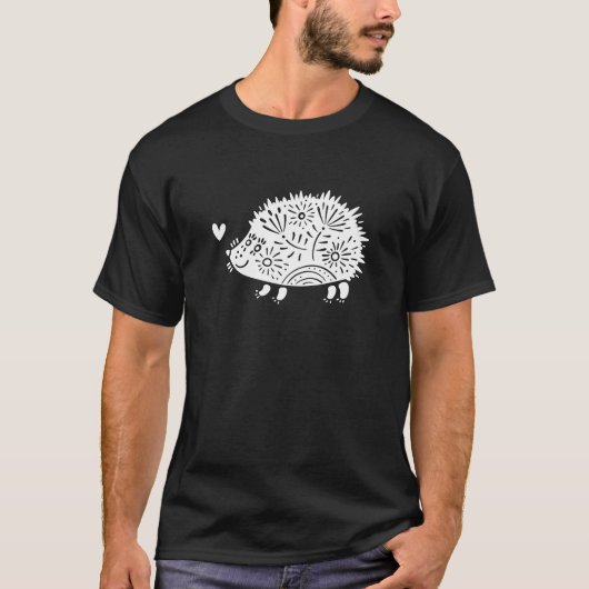 T-shirt Fleur graphique de hérisson mignon avec chandelle (Devant)