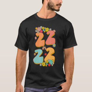 T-shirt Fleur Hippie Rétro 22e anniversaire Décorations po