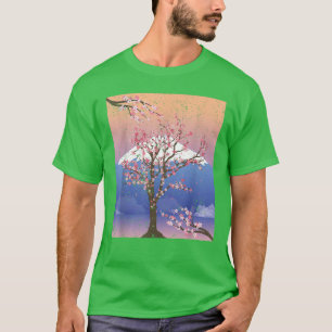 T-shirt Fleur japonaise rose Sakura Tree Cherche de montag