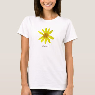 T-shirt Fleur Jaune Arnica avec Texte toutes les couleurs