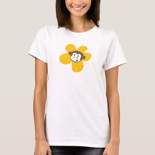T-shirt Fleur jaune de singe avec la conception arrière (Devant)