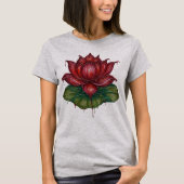 T-shirt Fleur Lotus de style Crayon Femmes (Devant)