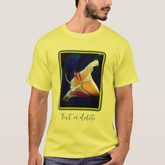 T-shirt Fleur Lys Jaune Intense Personnalisée (Devant)