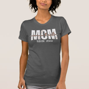 T-shirt Fleur Maman Notre Cœur Depuis Typographie