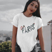 T-shirt Fleur marguerite rose de Paris et papillon
