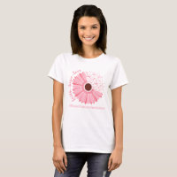 Fleur marguerite rose ruban foi amour espoir cance