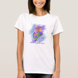 T-shirt Fleur minimaliste violet pastel.