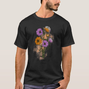 T-shirt Fleur Mois De Naissance Née En Octobre Fleurs Cosm