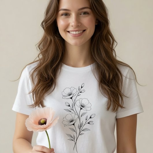T-shirt Fleur monochrome