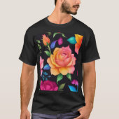 T-Shirt Fleur Motif Rose (Devant)