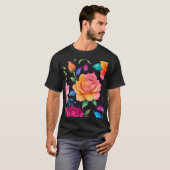 T-Shirt Fleur Motif Rose (Devant entier)