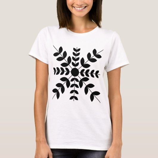 T-shirt Fleur Noir (Devant)