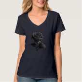 T-shirt Fleur Noir Élégant (Devant)