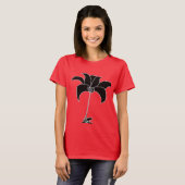 T-shirt Fleur noir rouge (Devant entier)