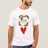 T-shirt Fleur or et argent avec Coeur (Devant)