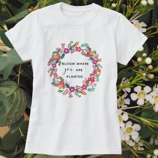 T-shirt Fleur Où Vous Avez Planté Automne Floral Wreath