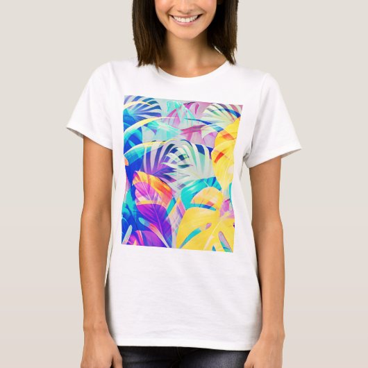 T-shirt Fleur pastel abstrait moderne (Devant)