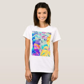 T-shirt Fleur pastel abstrait moderne (Devant entier)