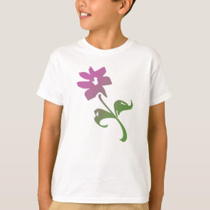 T-shirt Fleur poétique rose et verte