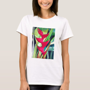 T-shirt Fleur pour aquarelle tropicale de griffe de homard