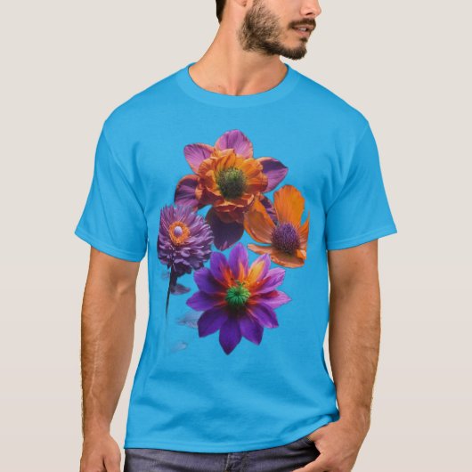 T-shirt Fleur pourpre surréelle (Devant)