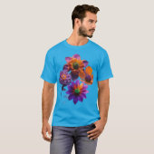 T-shirt Fleur pourpre surréelle (Devant entier)