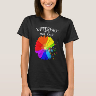 T-shirt Fleur Puzzle Pièces Différentes Pas Moins Autisme