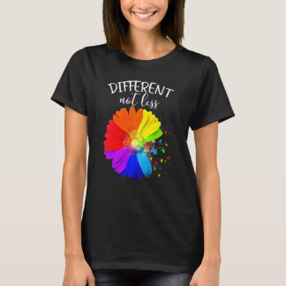 T-shirt Fleur Puzzle Pièces Différentes Pas Moins Autisme