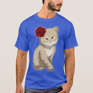 T-shirt Fleur Rose Chat