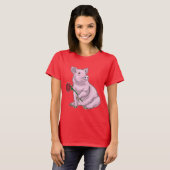 T-shirt Fleur Rose de porc (Devant entier)