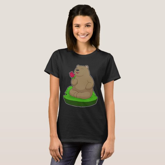T-shirt Fleur Rose d'ours (Devant entier)