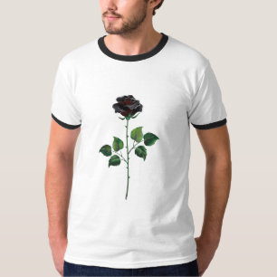 T-shirt Fleur rose noire