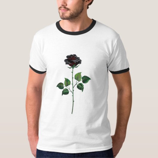 T-shirt Fleur rose noire (Devant)