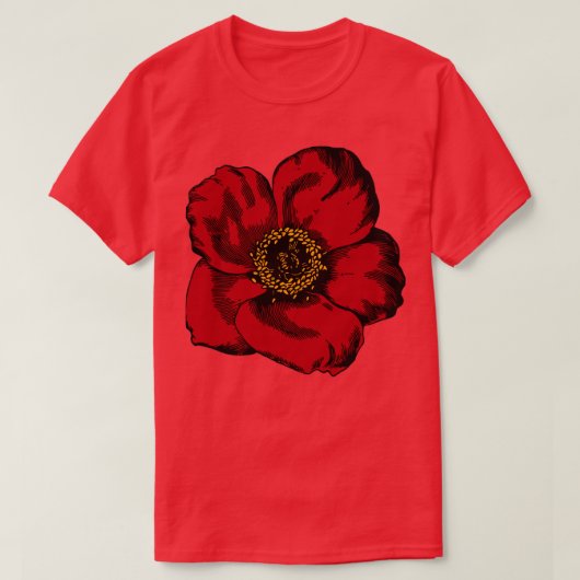 T-shirt Fleur rouge (Design devant)