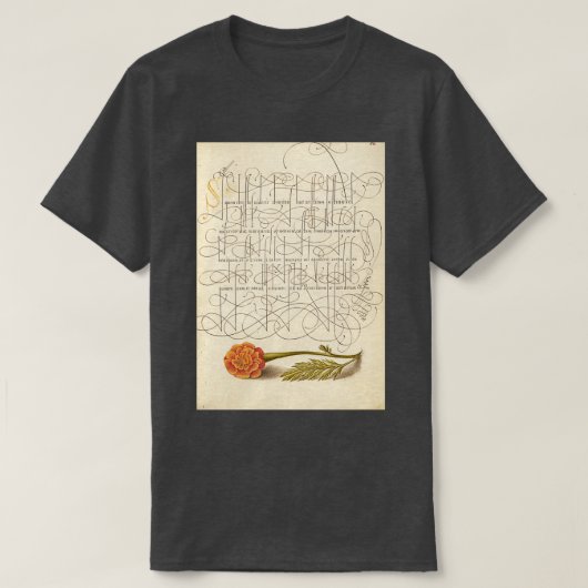 T-shirt Fleur rouge 15611562 Manuscrate lumineux médiéval (Design devant)
