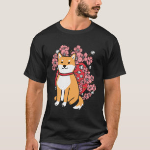 T-shirt Fleur Sakura Japonaise Shiba Inu Cerisier Blossom