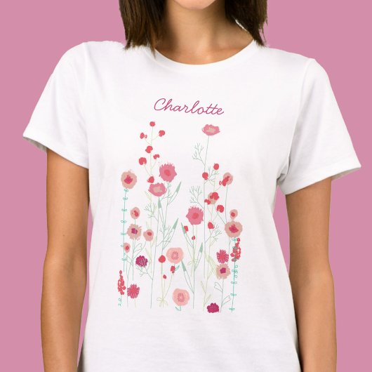 T-shirt Fleur sauvage Boho personnalisé